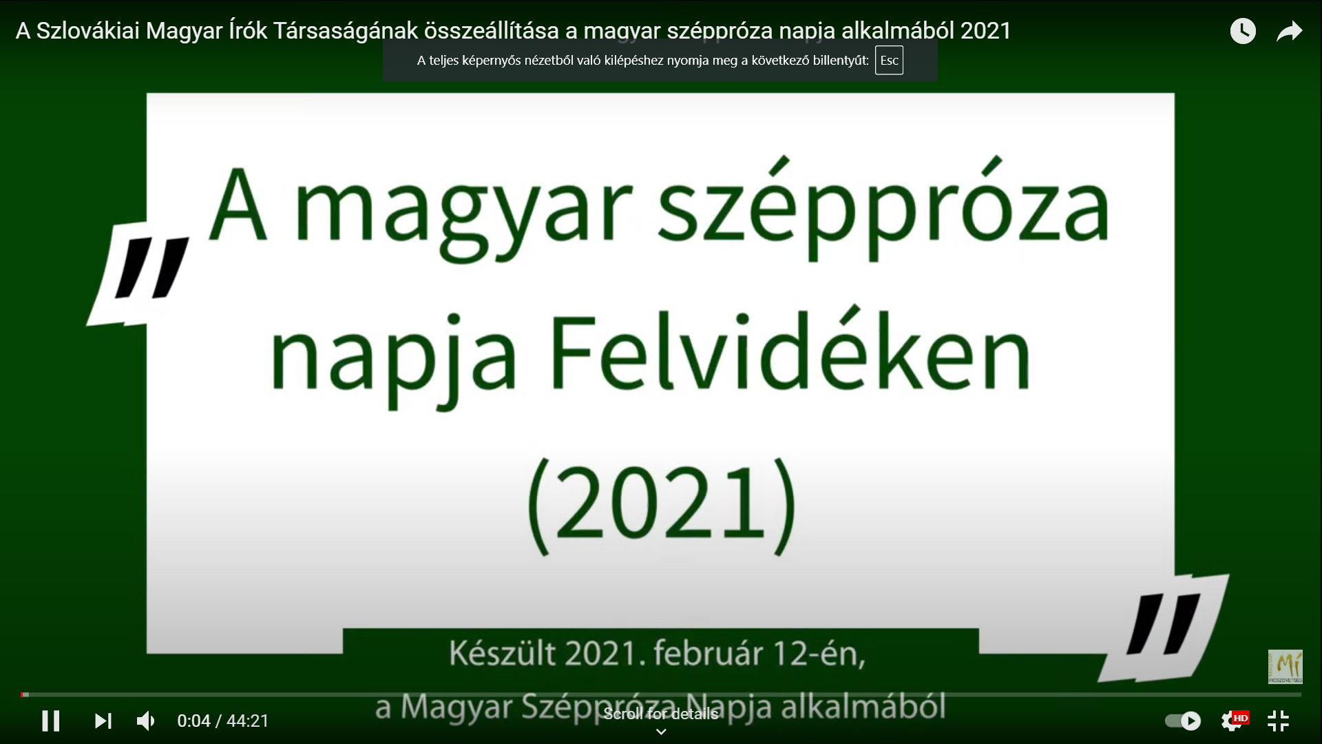 A Szlovákiai Magyar Írók Társasága – 2021.