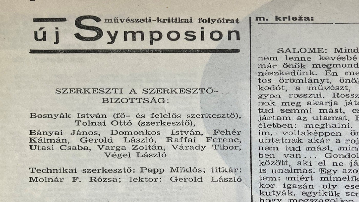 Domonkos, Tolnai, Symposion – voltak, maradnak