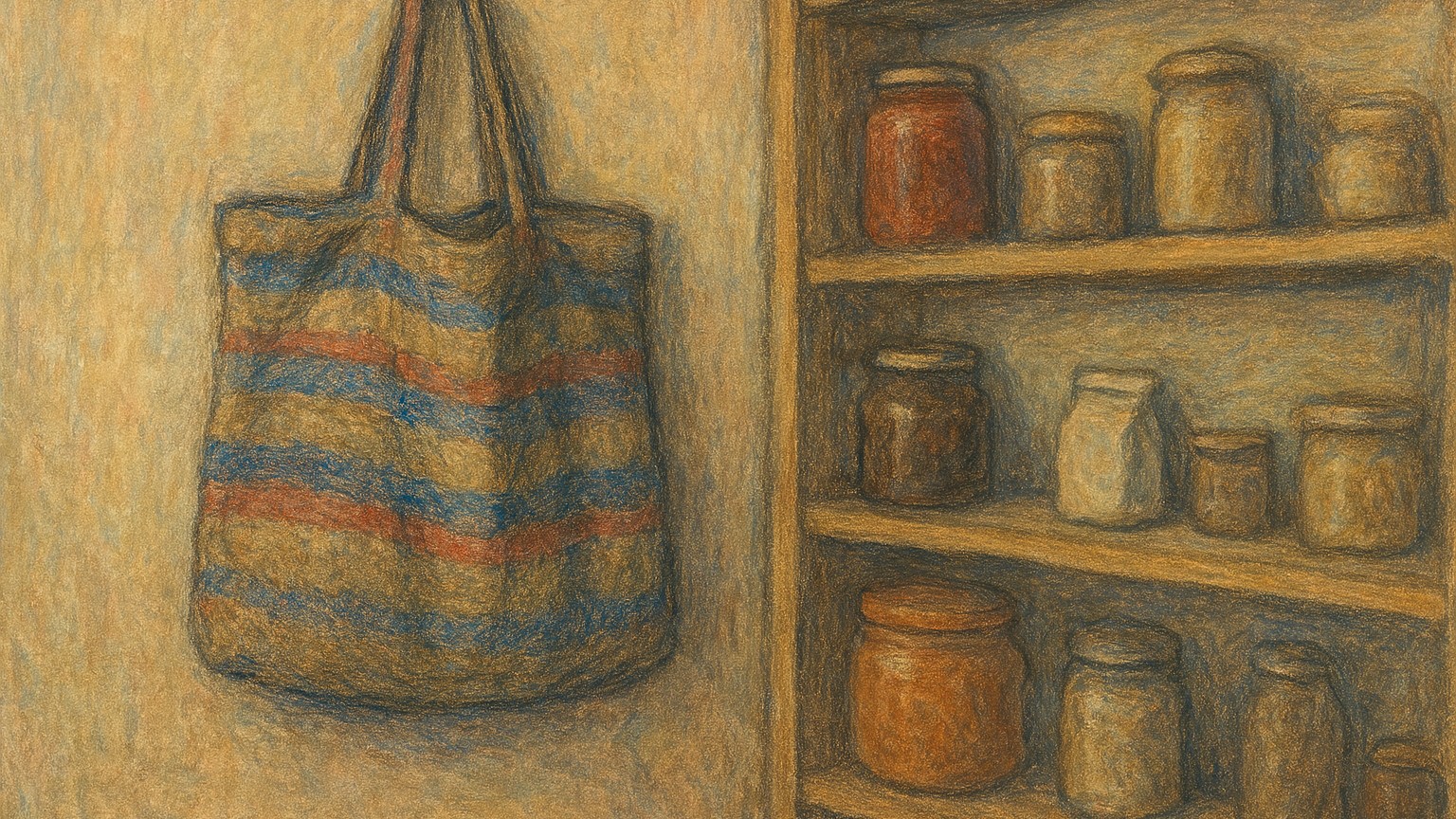 A világ, csíkos szatyorban