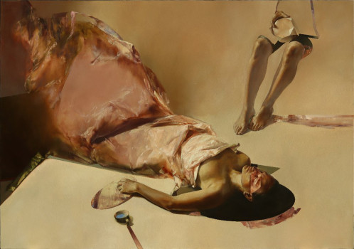 Incze Mózes: Csend 2023, olaj, vászon, 200x140cm Fotó: Incze Mózes