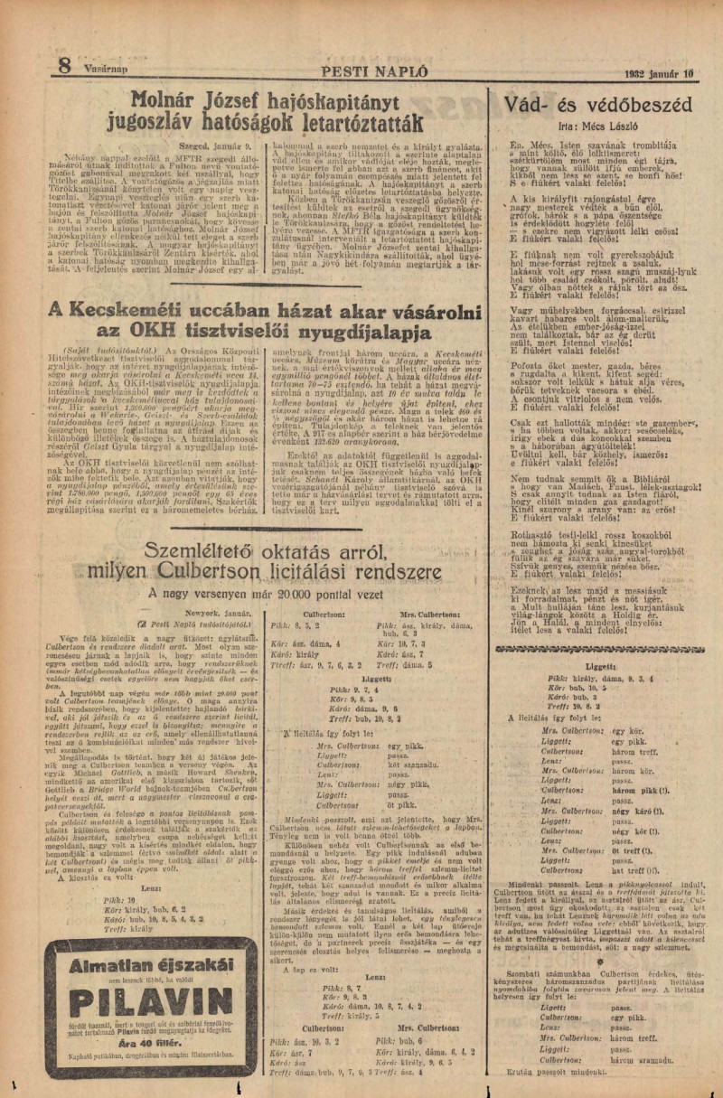 Pesti Napló, 1932. január (83. évfolyam,  1–25. szám)